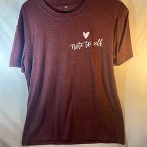 Maroon Graphic Tee with Heart Print